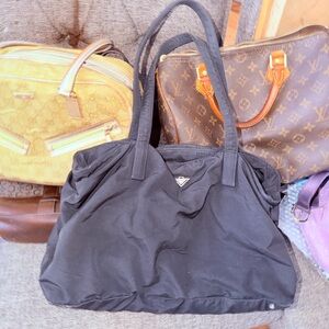 Bottega Veneta Black Nylon Tote Bag